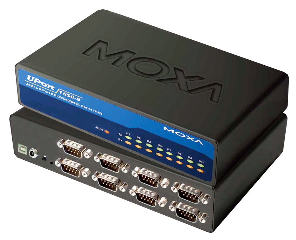 MOXA hub RS-232 avec port USB 2.0,8 ports,desktop, avec bloc