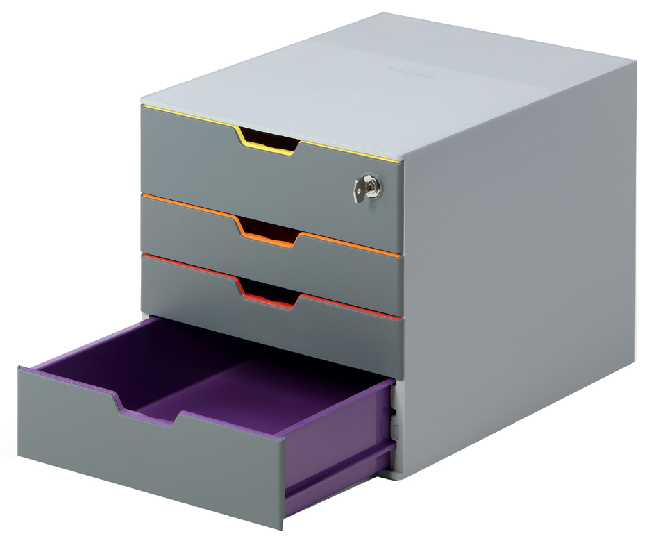 Module de classement à tiroirs VARICOLOR MIX 4 SAFE, gris