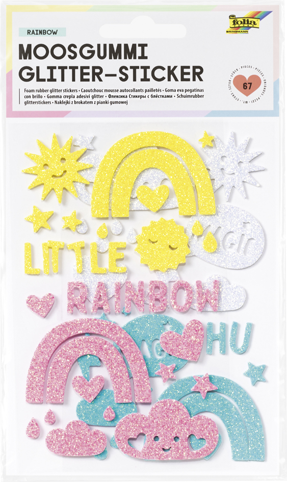 folia Sticker pailleté en caoutchouc mousse 'Rainbow'