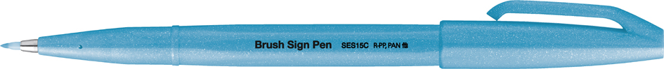 PentelArts Stylo feutre Brush Sign Pen SES15, bleu fluo