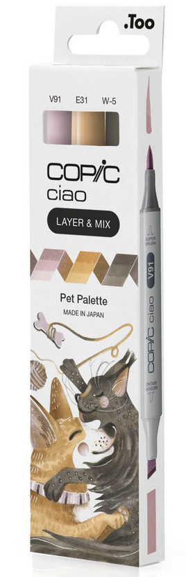 COPIC Marqueur ciao, set de 3 'Pet Palette'