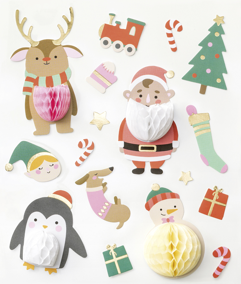 folia Sticker boule en papier de Noël CHRISTMAS