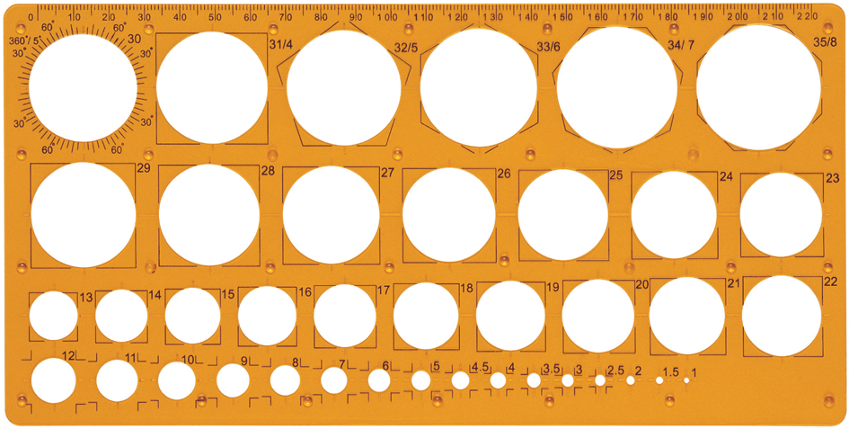 Maped Trace-cercles pairs et impairs de 1 à 35 mm,39 cercles