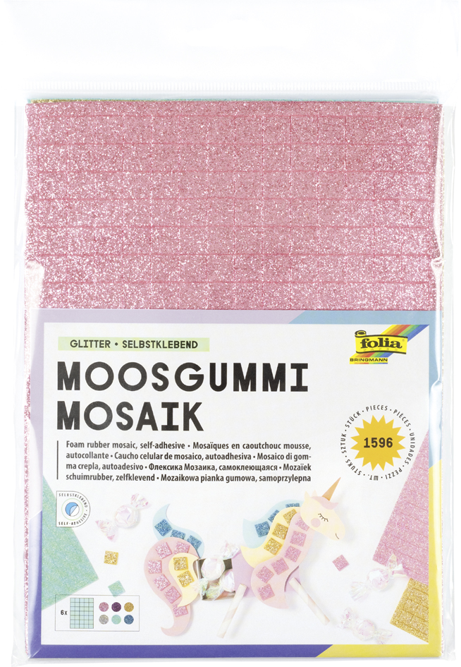 folia Mosaïque en gomme mousse 'Glitter', auto-adhésif