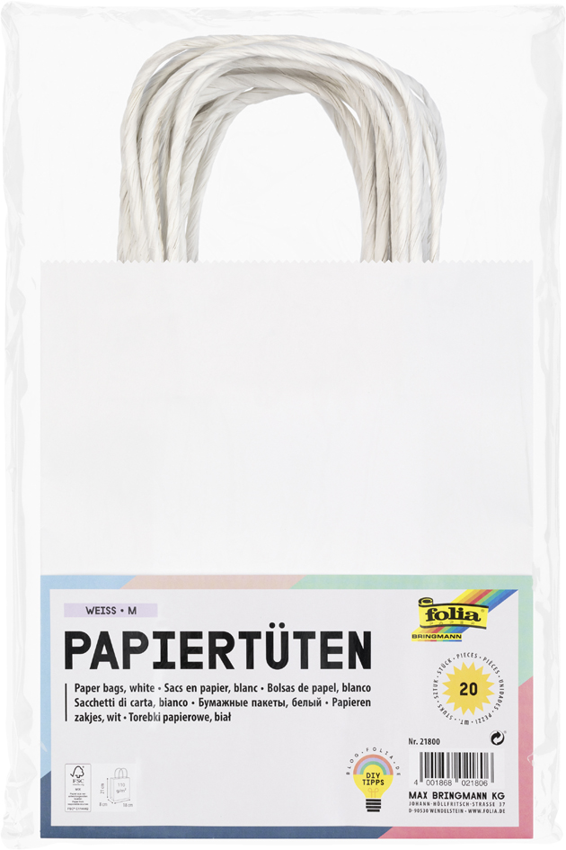 Sac en papier, blanc, emballage