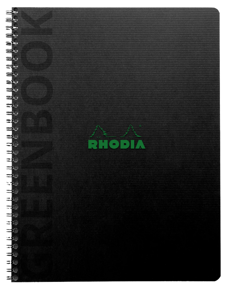 RHODIA Cahier à spirale GREENPAD, A5+, quadrillé, noir