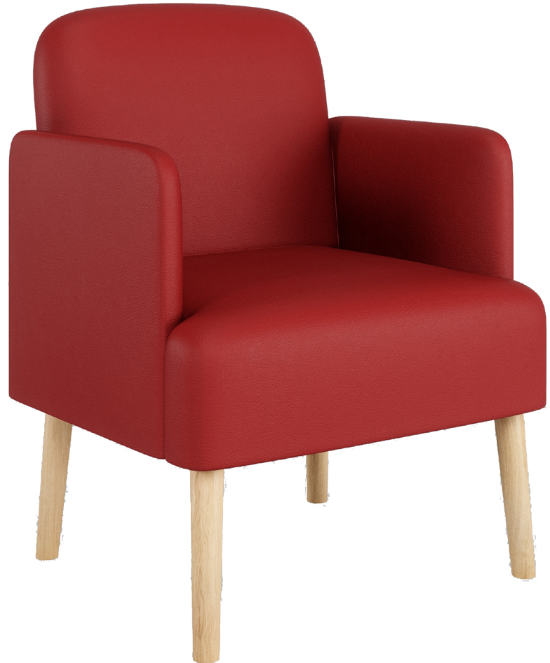 PAPERFLOW Fauteuil visiteur Brooks, simili cuir, rouge
