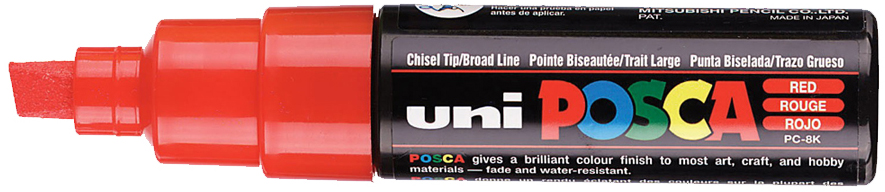 Marqueur à pigment POSCA PC-8K, rouge