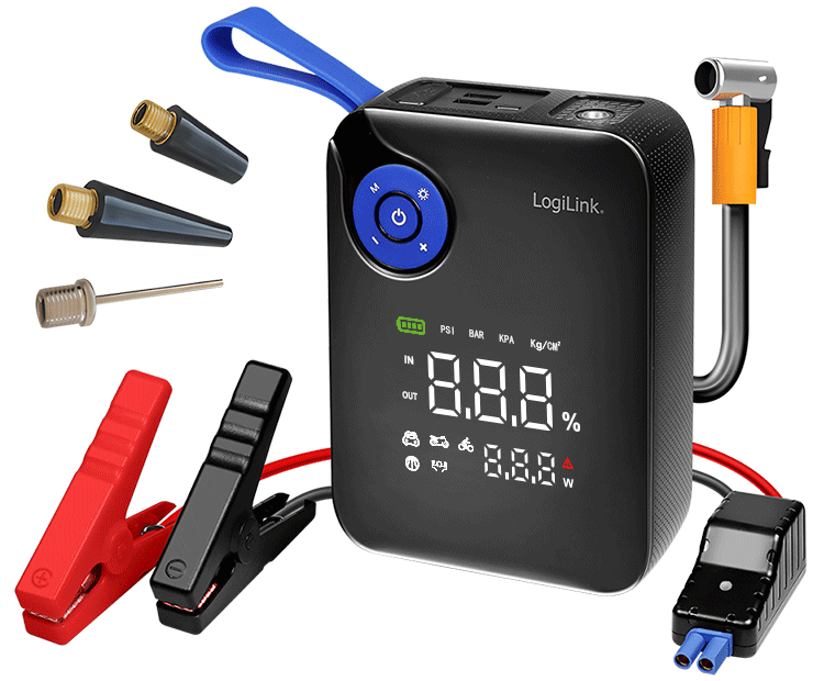 LogiLink Booster de démarrage 4-in-1, 7.200 mAh, noir
