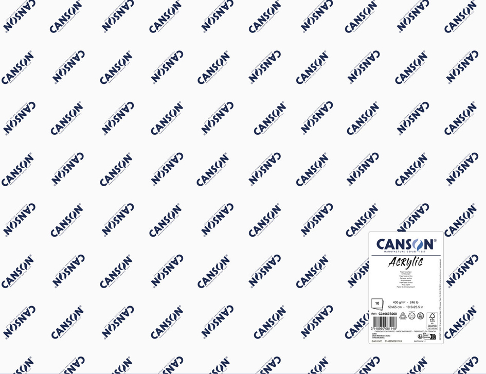 CANSON Papier à dessin 'Acrylic', 500 x 650 mm, 400 g/m2