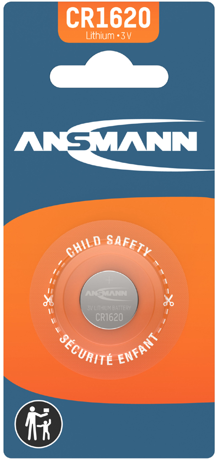 ANSMANN Pile bouton au lithium 'CR1620', 3,0 Volt, blister