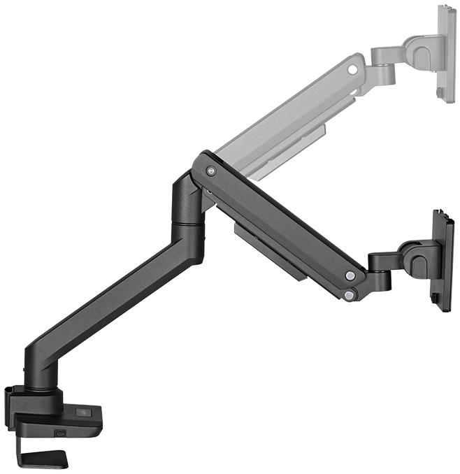 Bras support pour écran en aluminium, longueur du bras: 473 mm - vue latérale