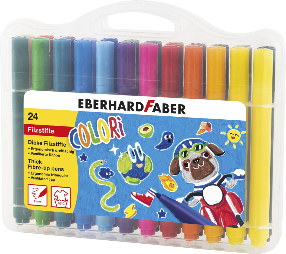 EBERHARD FABER Feutre large COLORI, étui de 24