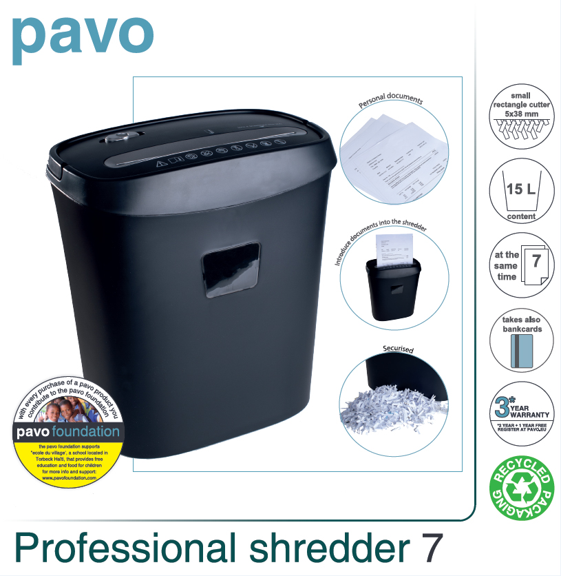 Destructeur de documents Crosscut 7, emballage
