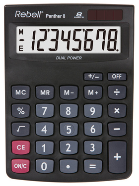 Rebell Calculatrice PANTHER 8 BX, 8 chiffres, noir