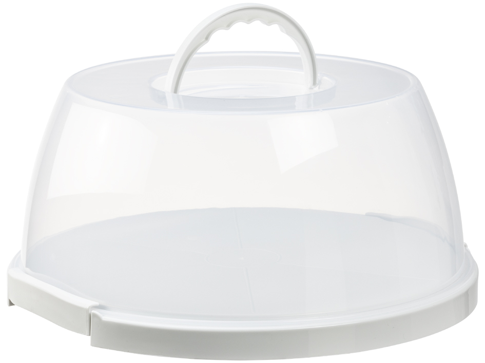 plast team Plat & cloche à gâteau, rond, transparent/blanc