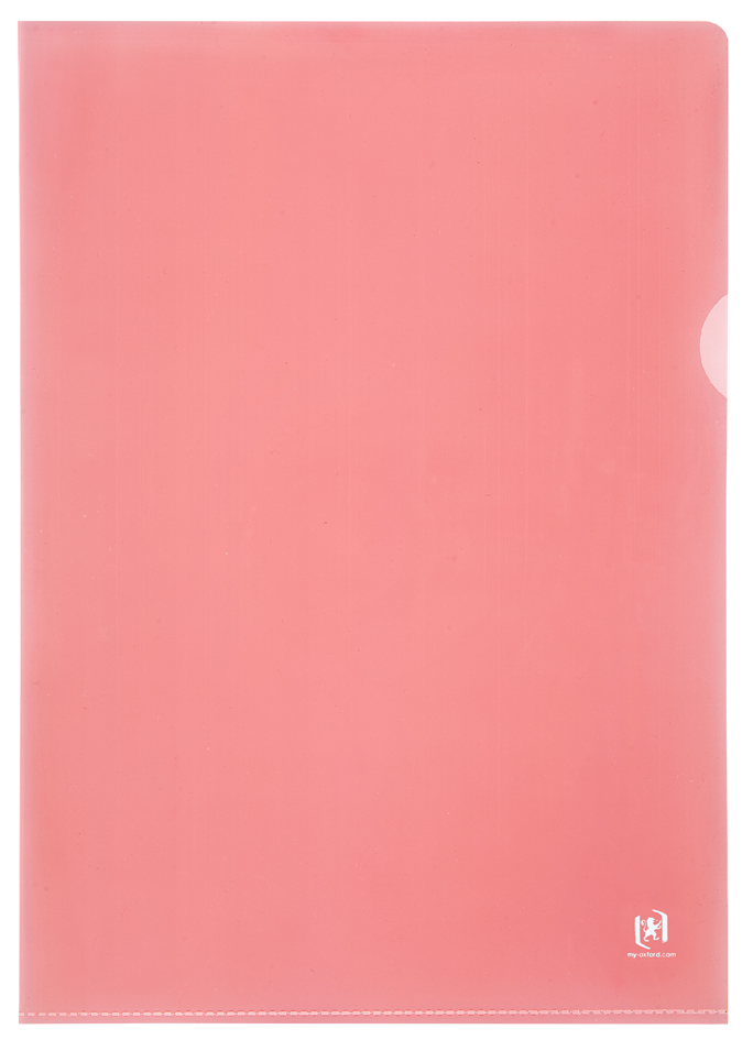Oxford Pochettes coin Premium, A4, PVC, transparent, rouge