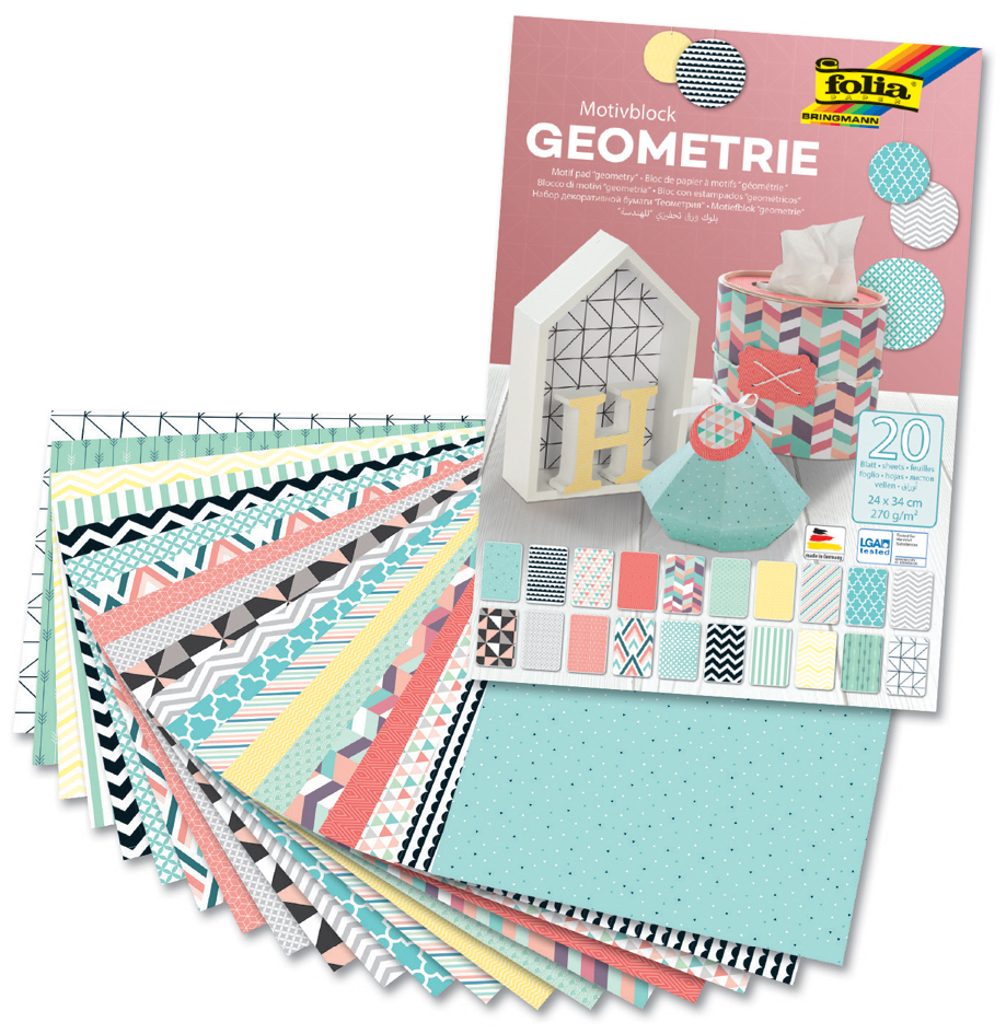 Bloc de papier à motifs "Géométrie"