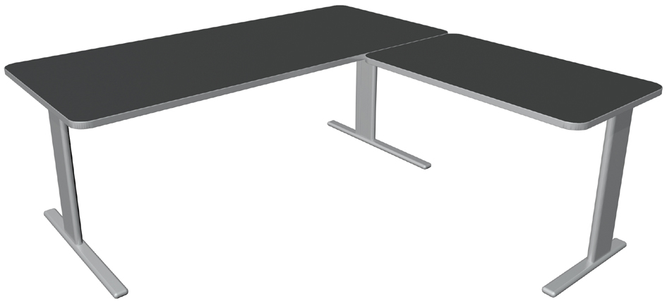 Visuel de référence : Bureau UNIC avec extension, anthracite