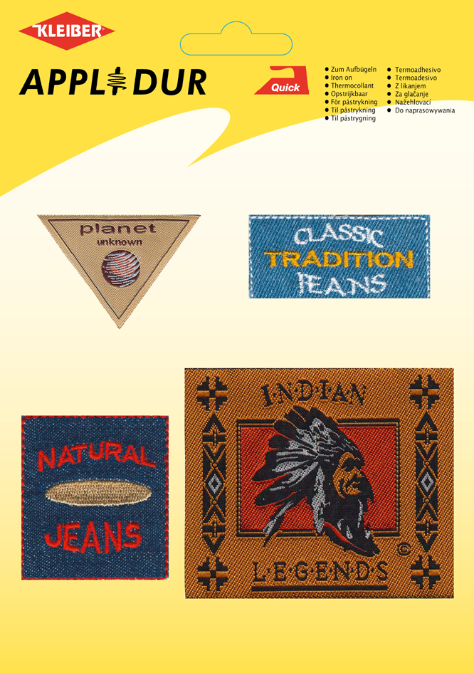 KLEIBER Assortiment d'applications 'Jeans', 4 motifs