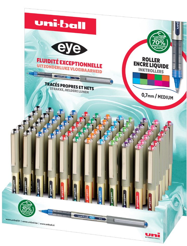 uni-ball Stylo roller eye fine UB157E, présentoir de 120