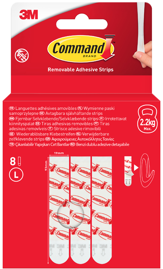 3M Command Paquet de recharge languettes adhésives, blanc