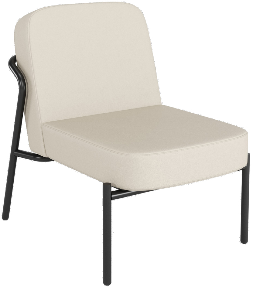 PAPERFLOW Fauteuil visiteur MEDSO RUND S, simili-cuir, crème