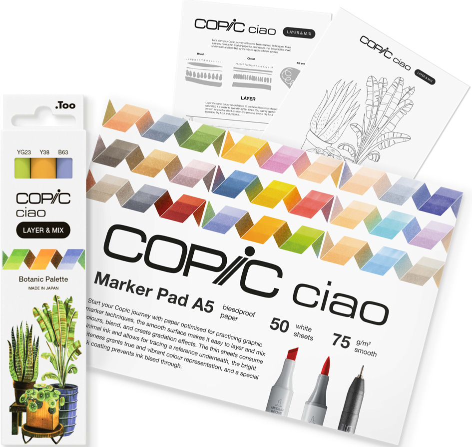 COPIC Marqueur ciao 'LAYER & MIX Starter Set', Botanic