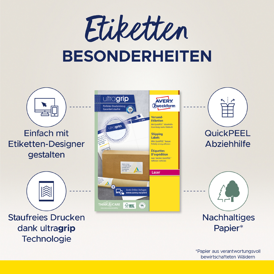 Etiquettes exp./dest., blanche