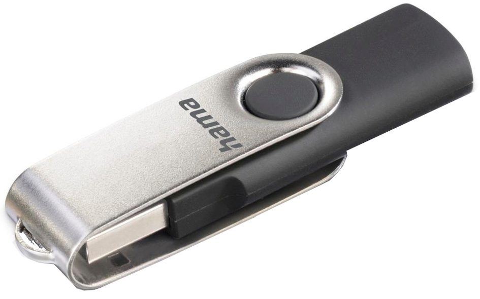 hama Clé USB 2.0 'Rotate', 128 GB, noir/argent