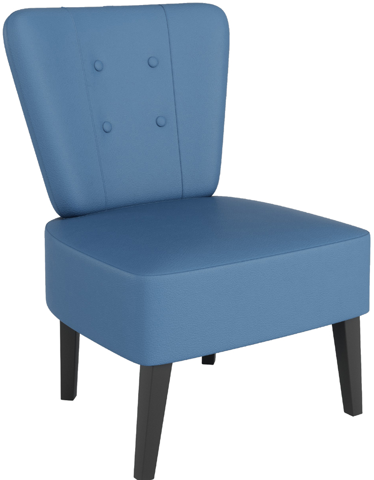 PAPERFLOW Fauteuil visiteur Brighton, simili cuir, bleu