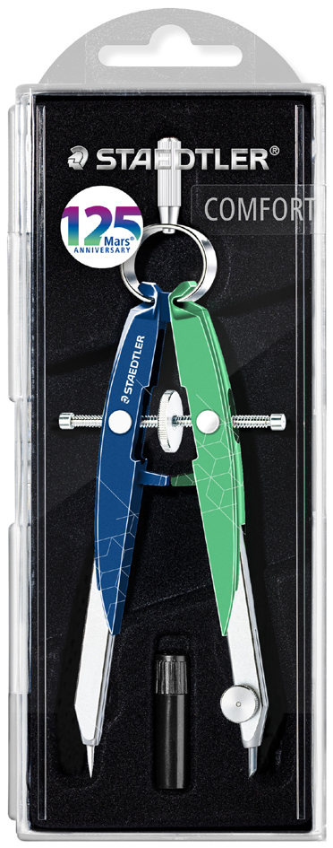Compas Mars Comfort 556, bleu/vert - dans un étui à couvercle rabattable