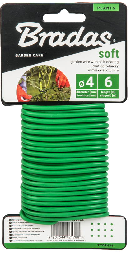 Bradas Fil de fer SOFT avec revêtement PVC, 5 mm x 4 m, vert