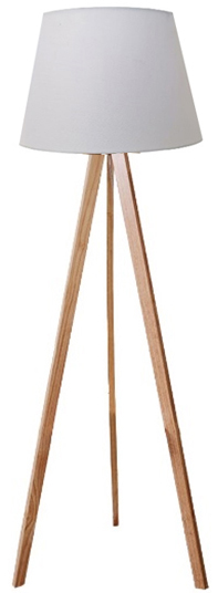 UNiLUX Lampadaire à LED TOOKA, hauteur 1520 mm, blanc/bambou