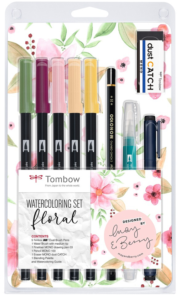 Tombow Kit pour aquarelle 'Floral', 11 pièces