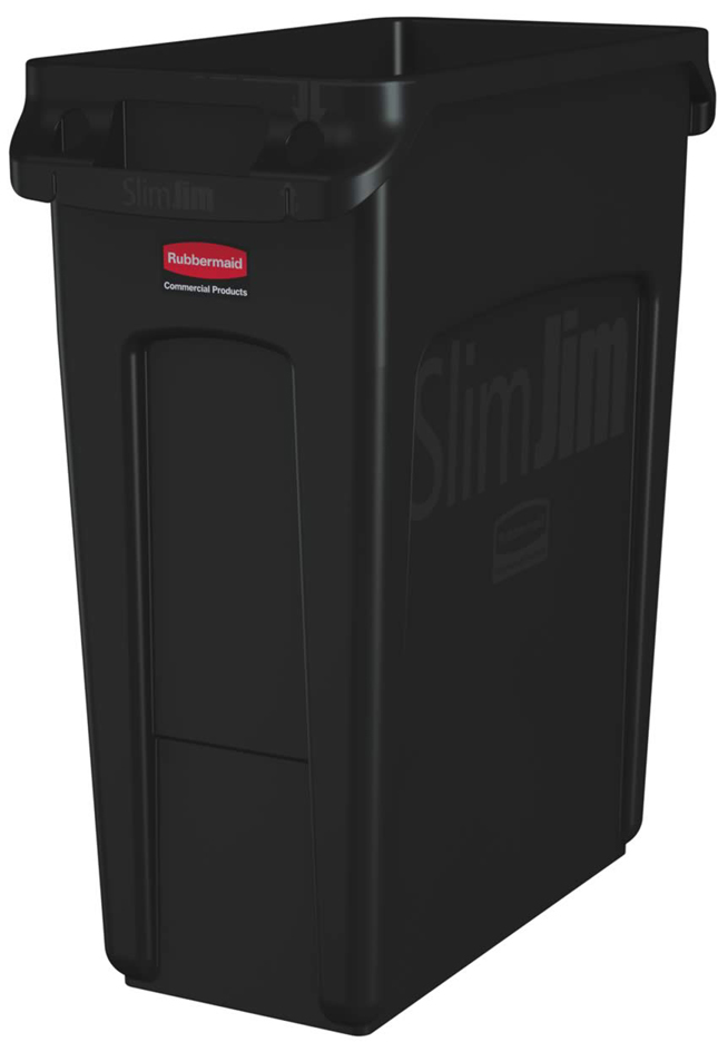 Rubbermaid Collecteur de déchets Slim Jim, 60 litres, noir