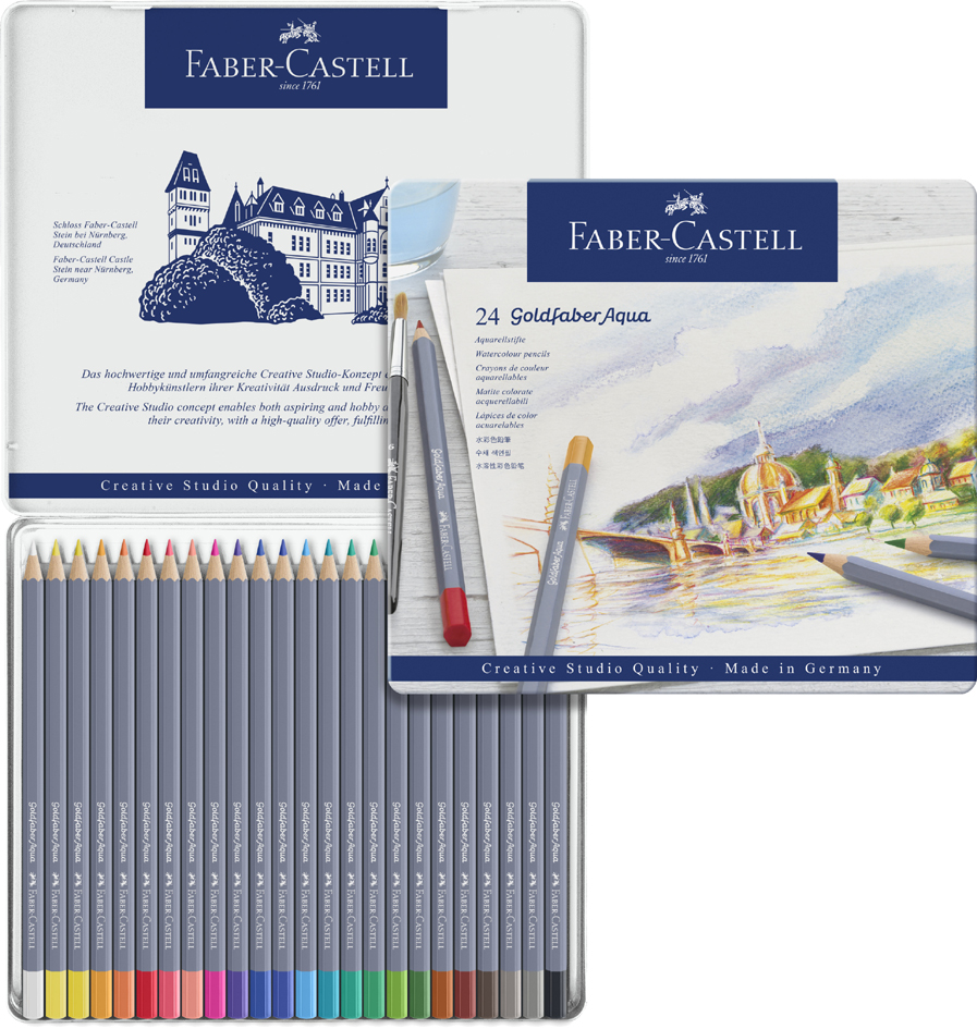 FABER-CASTELL Crayons de couleur aquarellables GOLDFABER