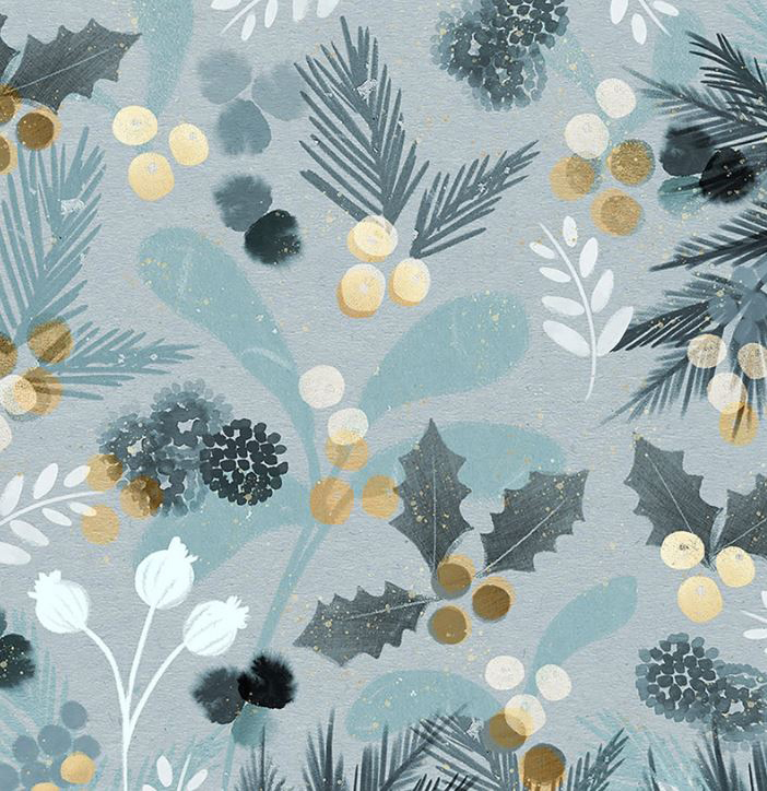 PAPSTAR Serviette à motif de Noël 'Blue Christmas'