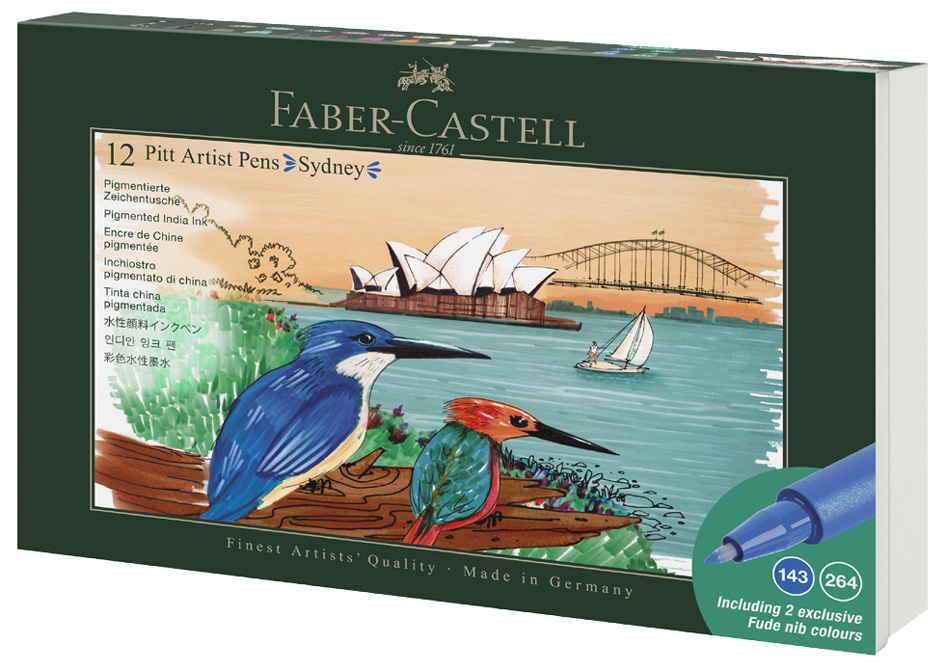FABER-CASTELL Feutre PITT artist pen, set de 12 Sydney