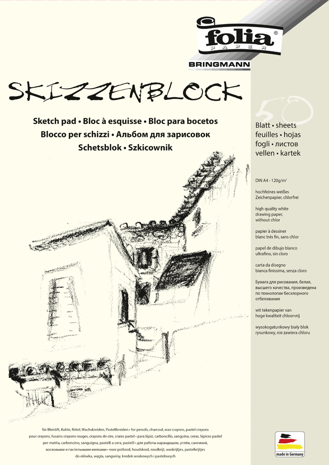 folia Bloc à esquisse, A3, 120 g/m2, 50 feuilles