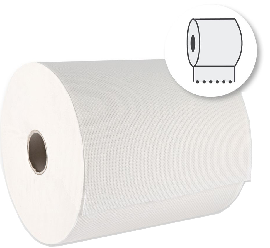 HYGOCLEAN Rouleau d'essuie-mains 2 couches, 130 m, blanc pur