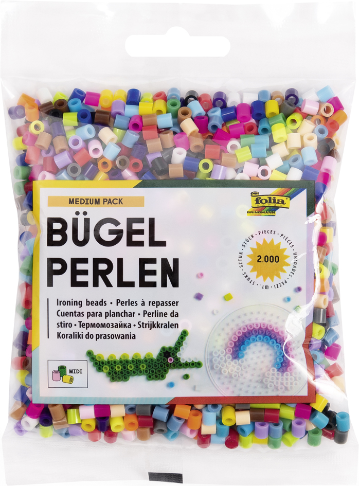 folia Perles à repasser, 2.000 pièces, sachet, assorti