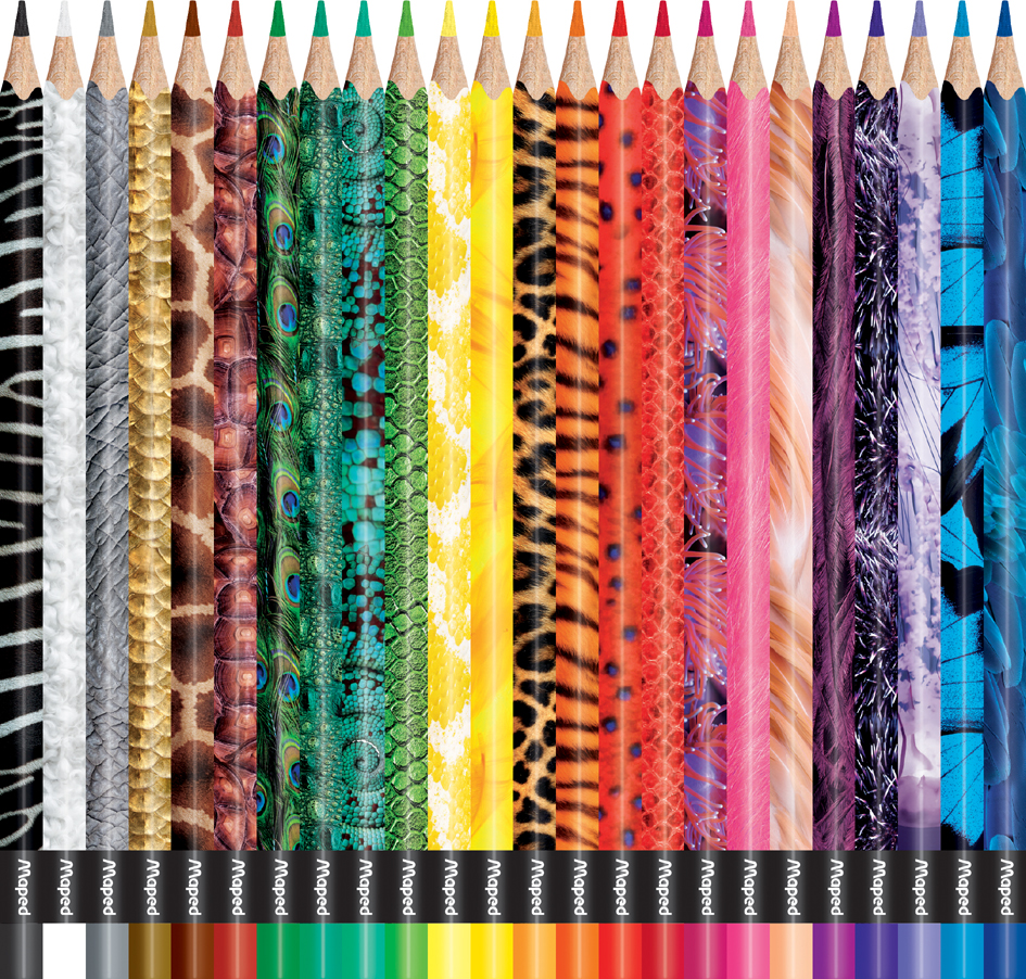Crayon de couleur triangulaire COLOR'PEPS Animals, 24 couleurs