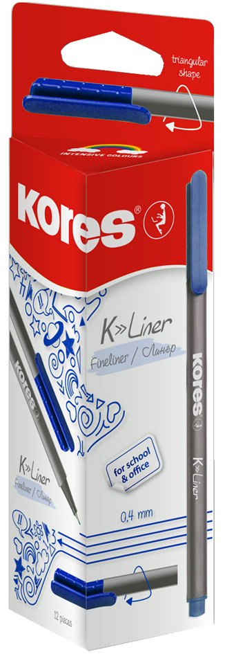 Kores Feutre fineliner 'K-Liner', tracé: 0,4 mm, noir