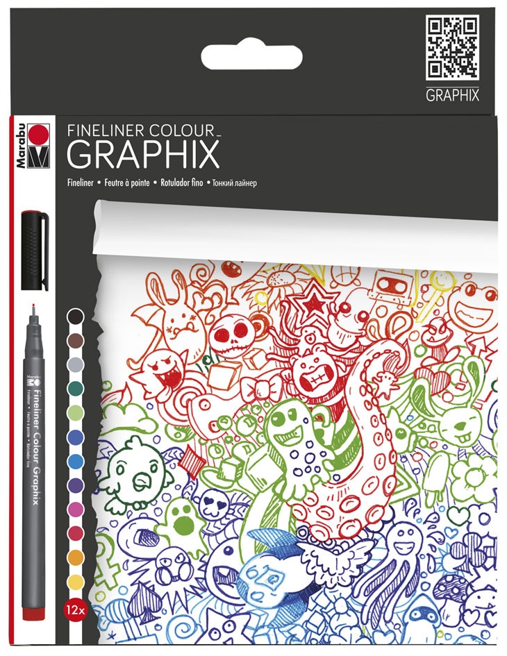 Marabu Feutre fin COLOUR GRAPHIX, 'DOODLE SUPREME', par 12