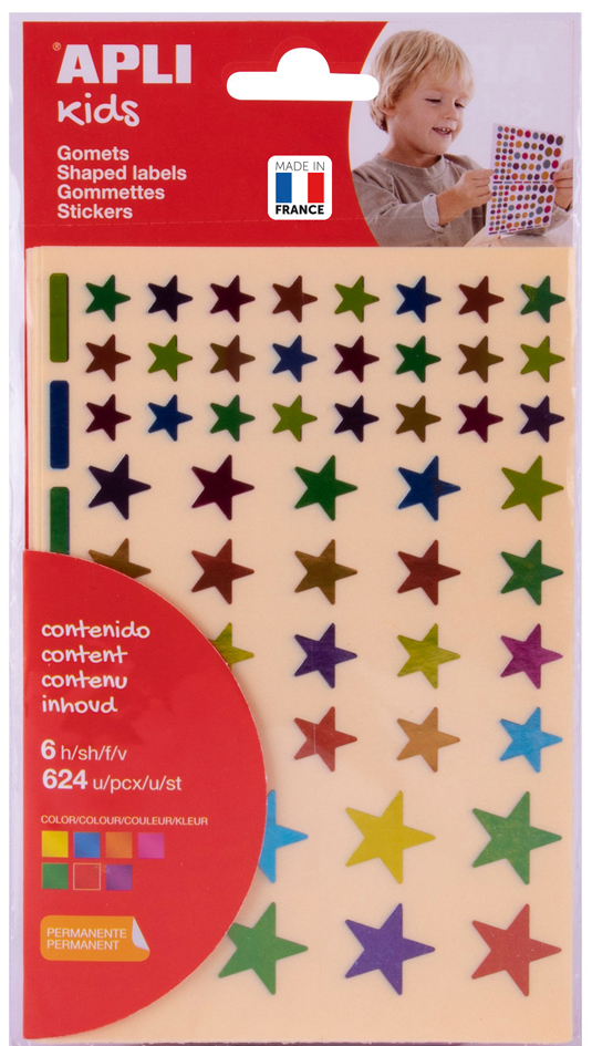 APLI kids Gommettes 'Etoile' couleurs métallisées, assorti