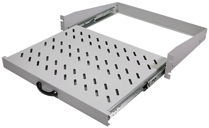 LogiLink Étagère 19' avec poignée, 2 U, coulissant, gris