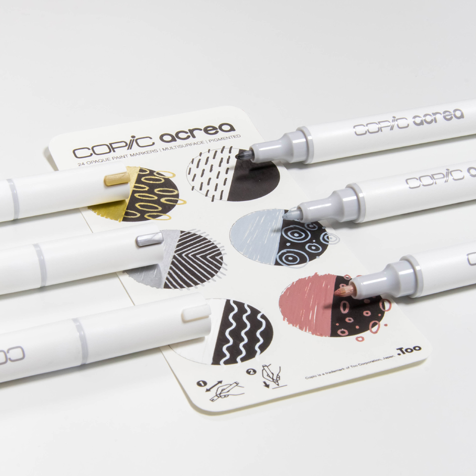 COPIC Marqueur acrea 'Essentials', set de 6 set de 6 'Essentials' 0,8 mm assorti blanc