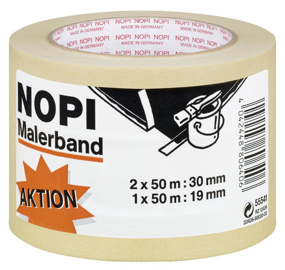 NOPI Ruban de masquage en papier crêpe, lot promo de 2,beige