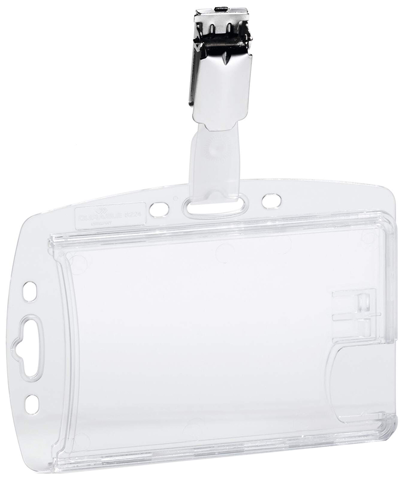 DURABLE Porte-badges avec clip DOPPELBOX, transparent